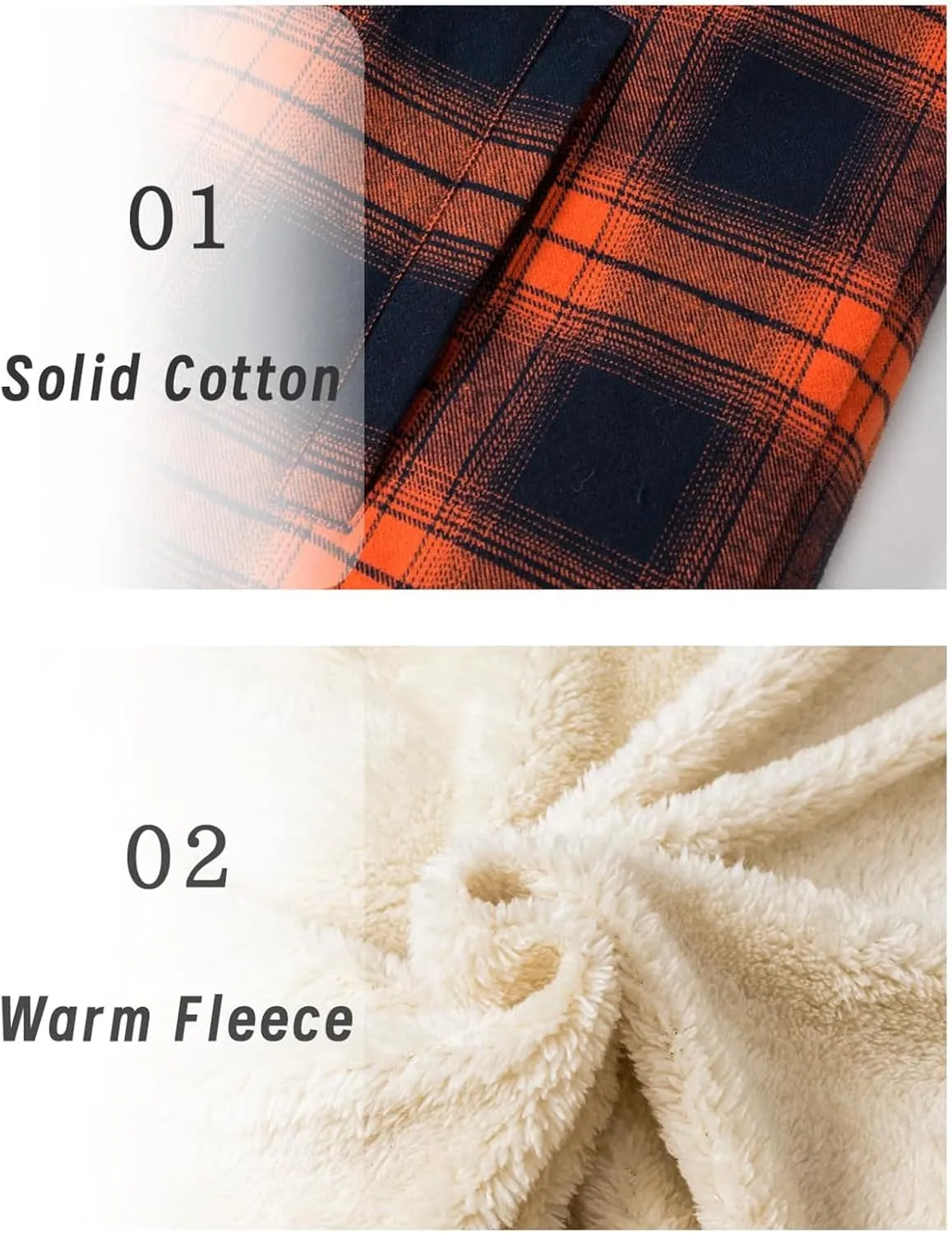 Sherpa Plaid Jacket for Men Hooded Plaid Jackets Fleece Lined Cardigan with Pocket Insulated Thermal Winter Outerwear