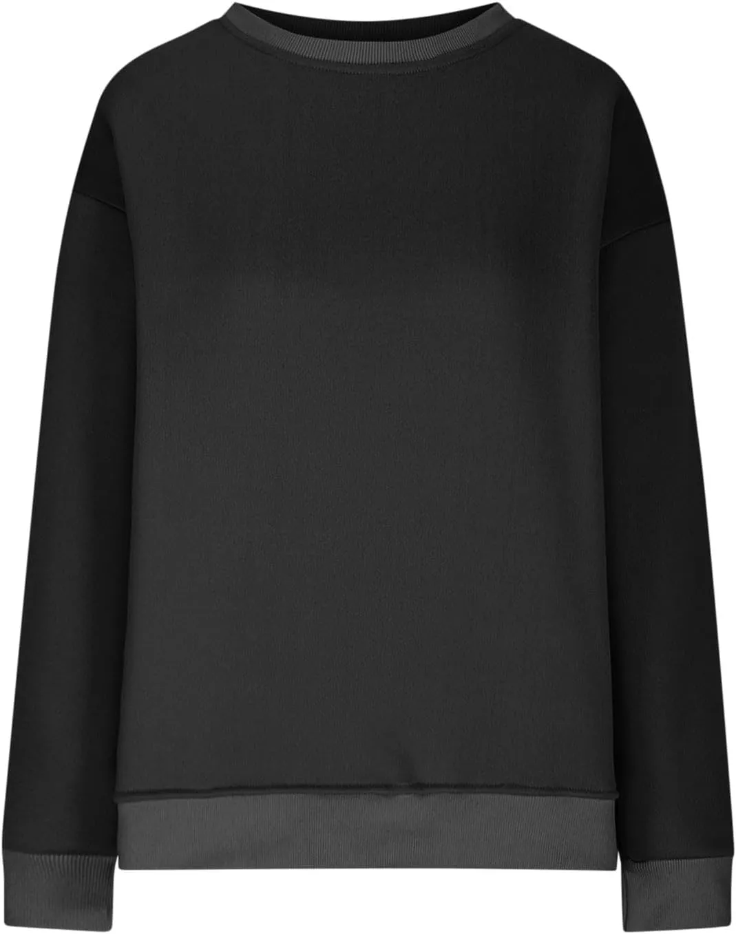 SHOPESSA Oversized Sweatshirt for Women Fall Outfits Crewneck Pullover with Pockets Sweatshirt with Slit Sides