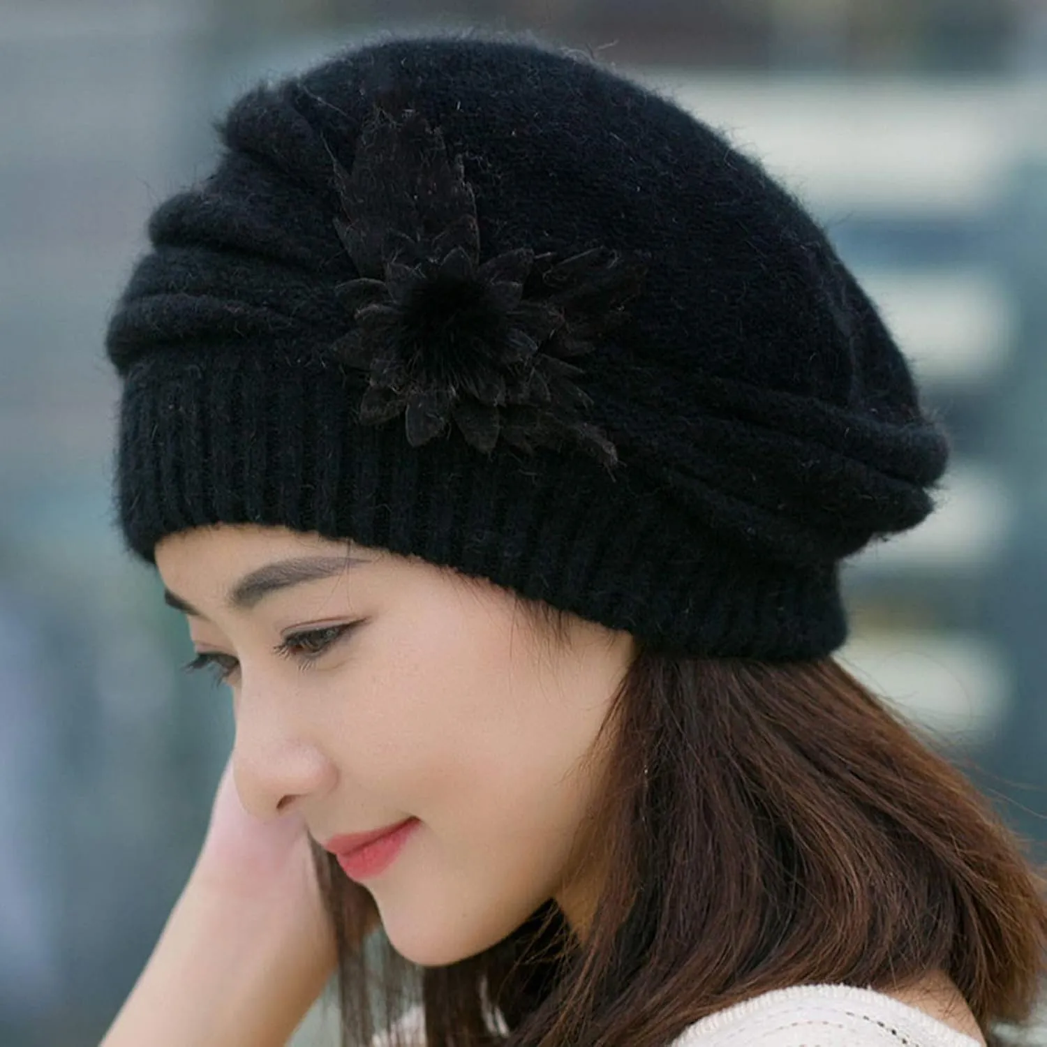 Slouchy Hat Sleeping Cap Headwear Head Wrap Cap for Men Women Baggy Knit Sleeping Hat