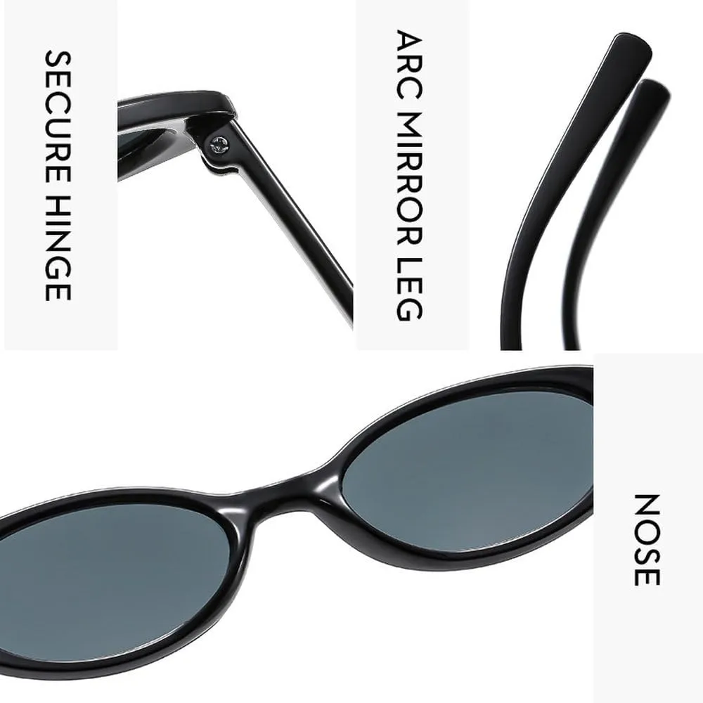 Small Oval Sunglasses Women Men Trendy Vintage Hip Hop Cat Eye Sun Glasses Female Leopard Punk Eyewear UV400