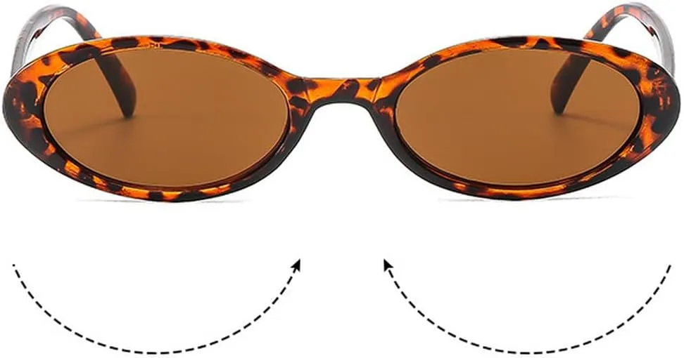 Small Oval Sunglasses Women Men Trendy Vintage Hip Hop Cat Eye Sun Glasses Female Leopard Punk Eyewear UV400