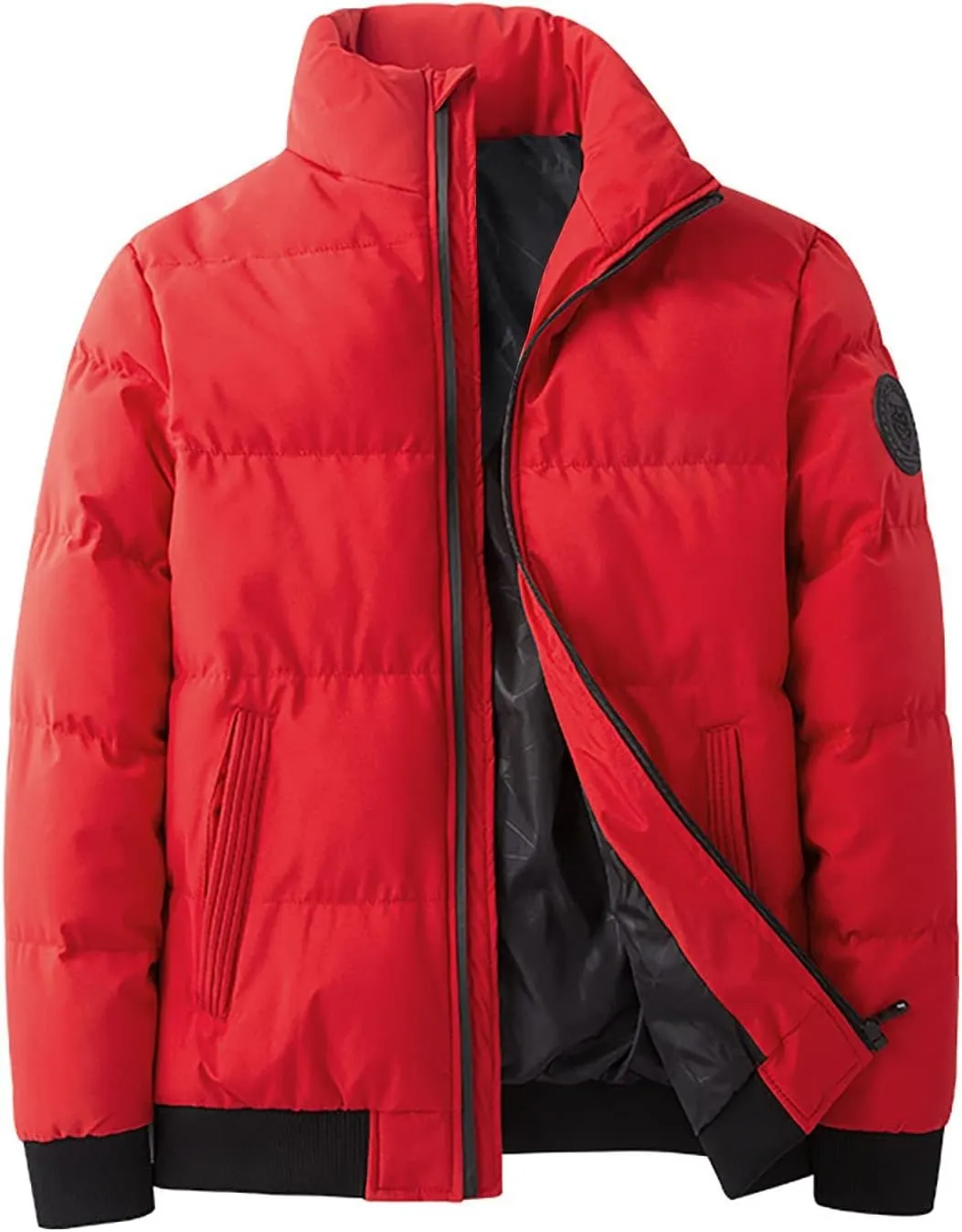 Sport Jackets for Men Men's Hooded Cotton Padded Jacket Extra Thick Warm Short Padded Jacket Jackets