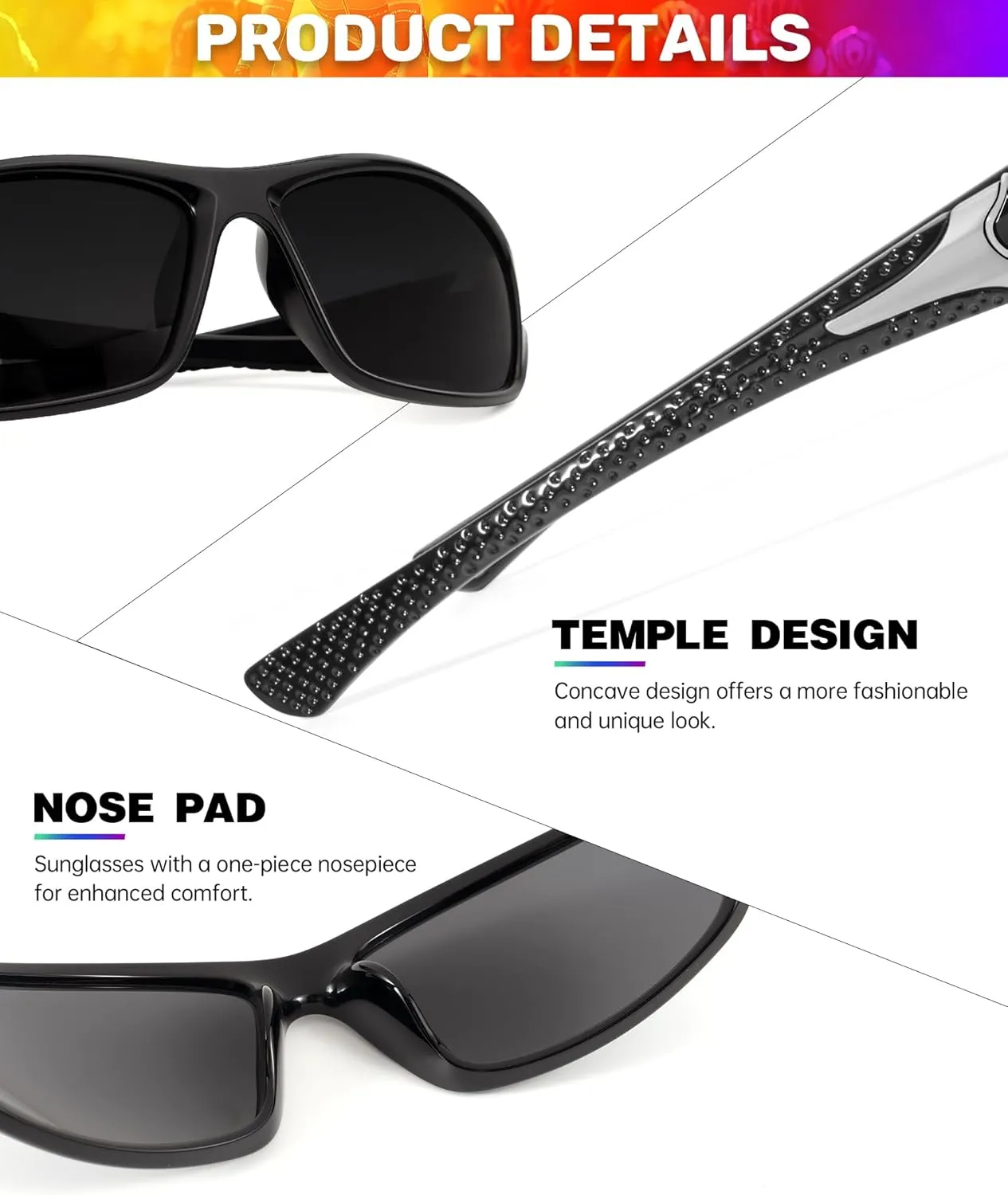 Sports Mens-Sunglasses Polarized Sunglasses-Men: Sunglasses for Men UV Protection for Running Cycling Fishing