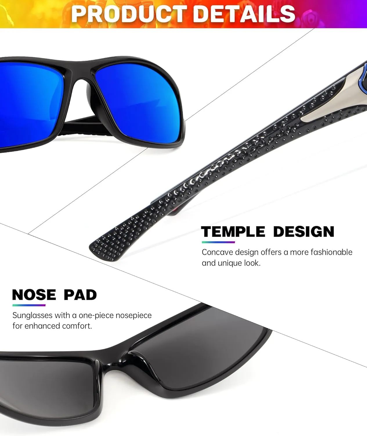 Sports Mens-Sunglasses Polarized Sunglasses-Men: Sunglasses for Men UV Protection for Running Cycling Fishing