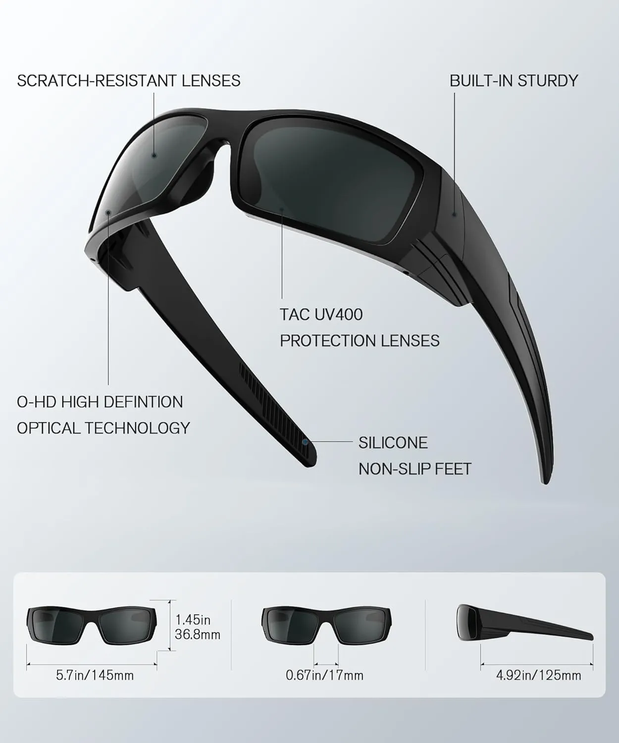 Sports Sunglasses-Men Polarized Mens-Sunglasses: Wrap Around Sun Glasses for Cycling Fishing with UV400 Protection