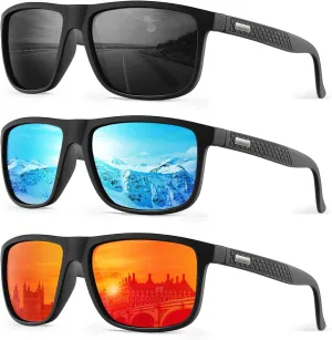 Sunglasses-for-Men Polarized Mens Sunglasses: Retro Sun glasses with UV Protection for Driving Fishing Golf