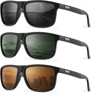 Sunglasses-for-Men Polarized Mens Sunglasses: Retro Sun glasses with UV Protection for Driving Fishing Golf