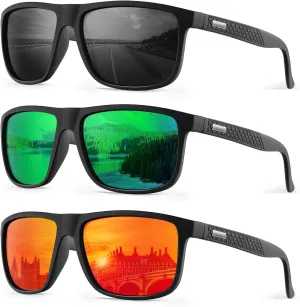 Sunglasses-for-Men Polarized Mens Sunglasses: Retro Sun glasses with UV Protection for Driving Fishing Golf