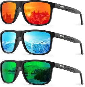 Sunglasses-for-Men Polarized Mens Sunglasses: Retro Sun glasses with UV Protection for Driving Fishing Golf