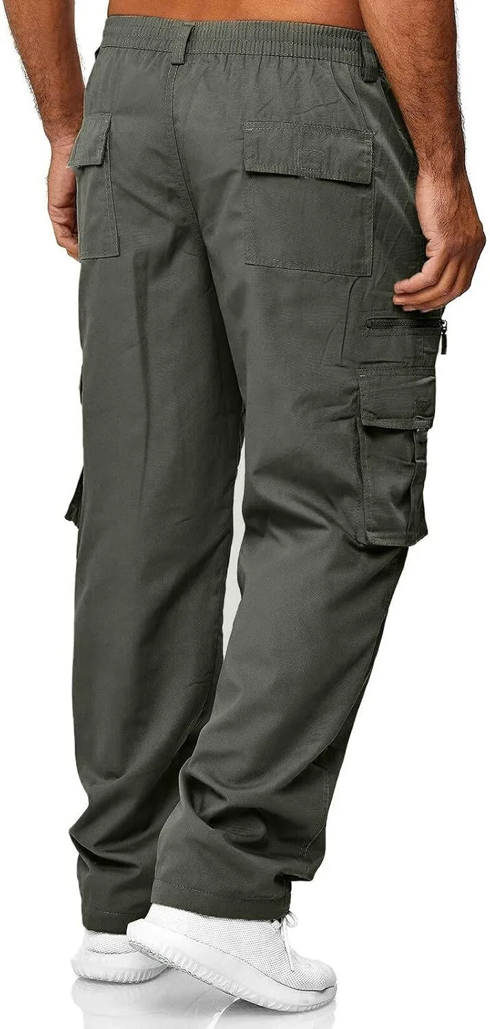 Sweatpants for Men Big and Tall Casual Mens Gifts Cargo Pants Hiking Workout Joggers Elastic Waist Plaid Casual Pants