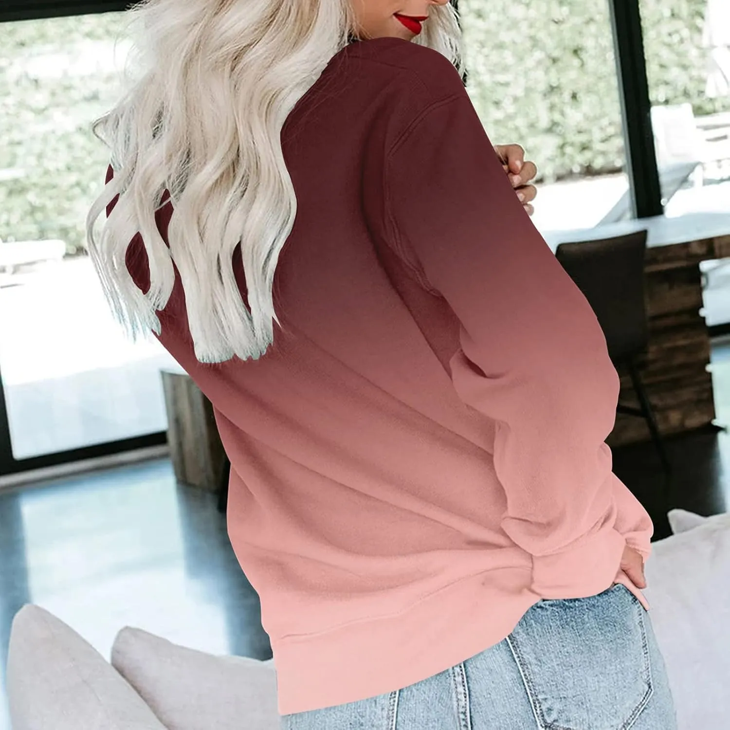 Sweatshirt for Women Fall Sweatshirts Womens Casual Crewneck Long Sleeve Graphic Tie Dye Tunic Tops Loose Fitting Pullovers