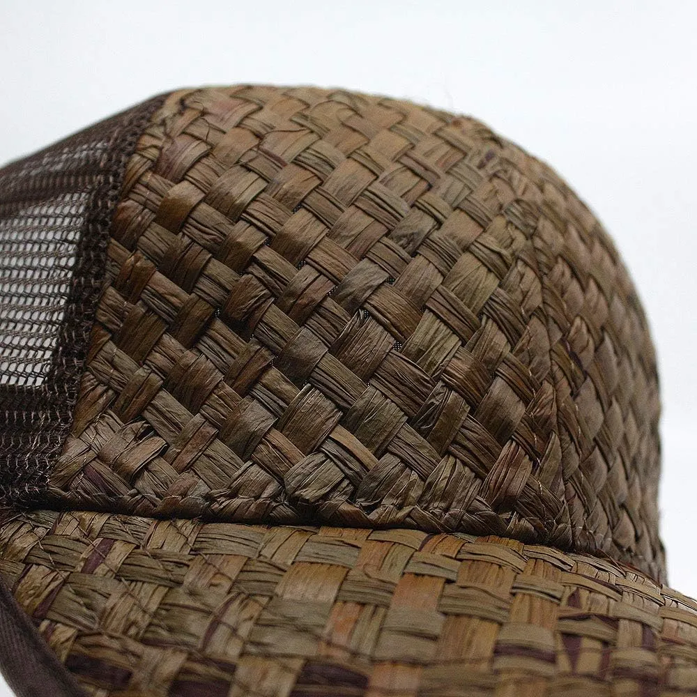 The Vintage Year Two Tone Toyo Straw Natural Paper Mesh Adjustable Trucker Baseball Cap