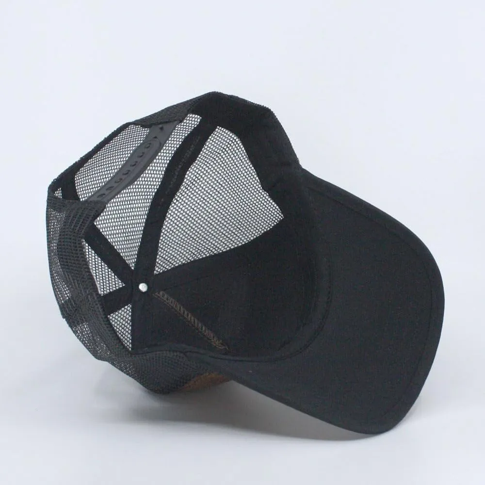 The Vintage Year Two Tone Toyo Straw Natural Paper Mesh Adjustable Trucker Baseball Cap