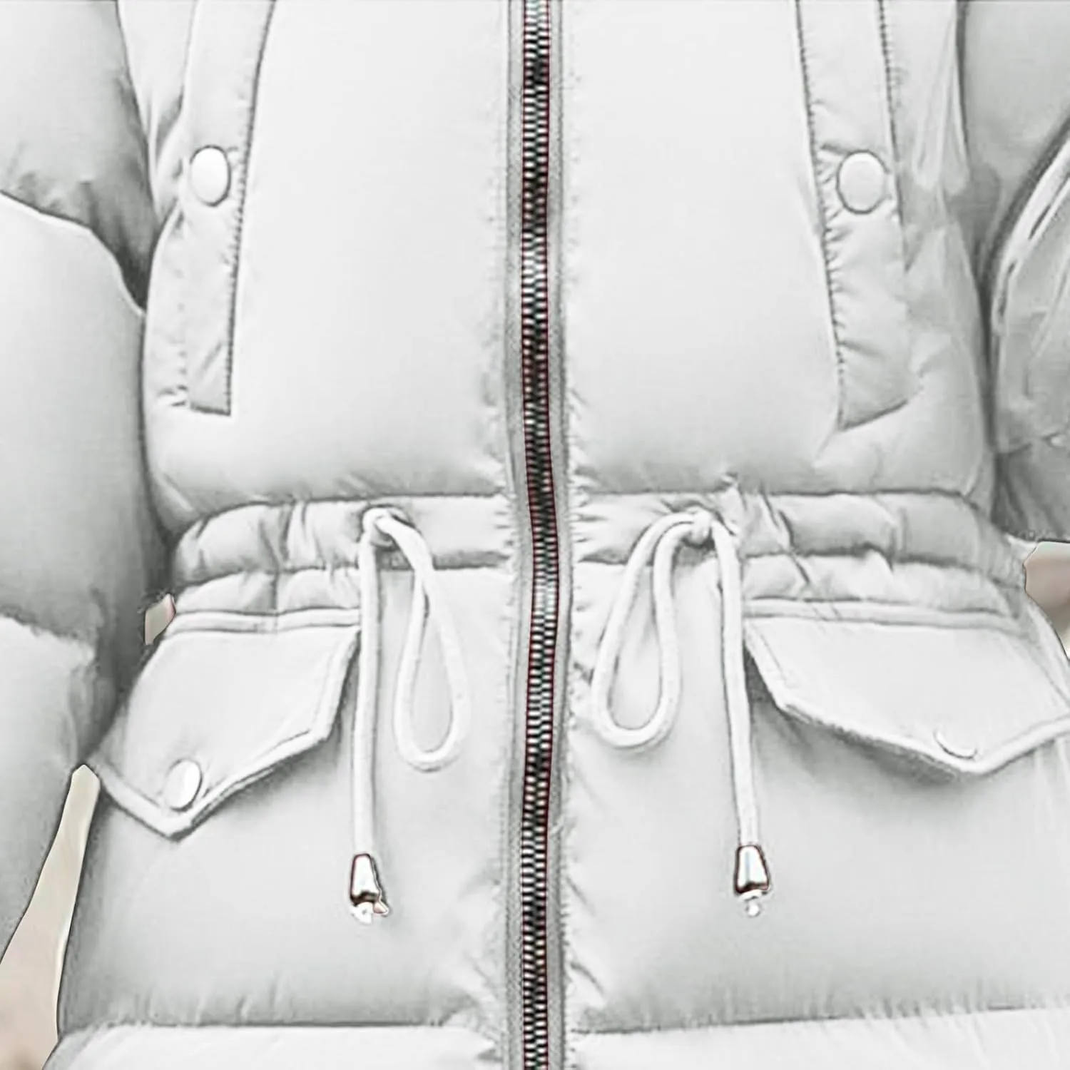Thicken Puffer Jacket Womens Winter Warm Down Coats Fluffy Quilted Jackets Zip Up Puffer Coat Casual Fur Hood Outwear
