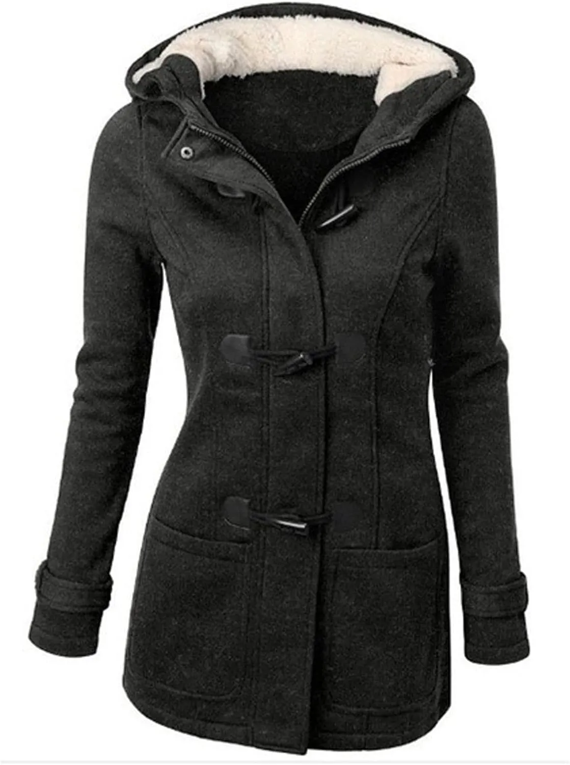 Thickened Down Alternative Jacket Windproof Winter Coat with Recycled Insulation Winter Slim Short Hooded Warm White