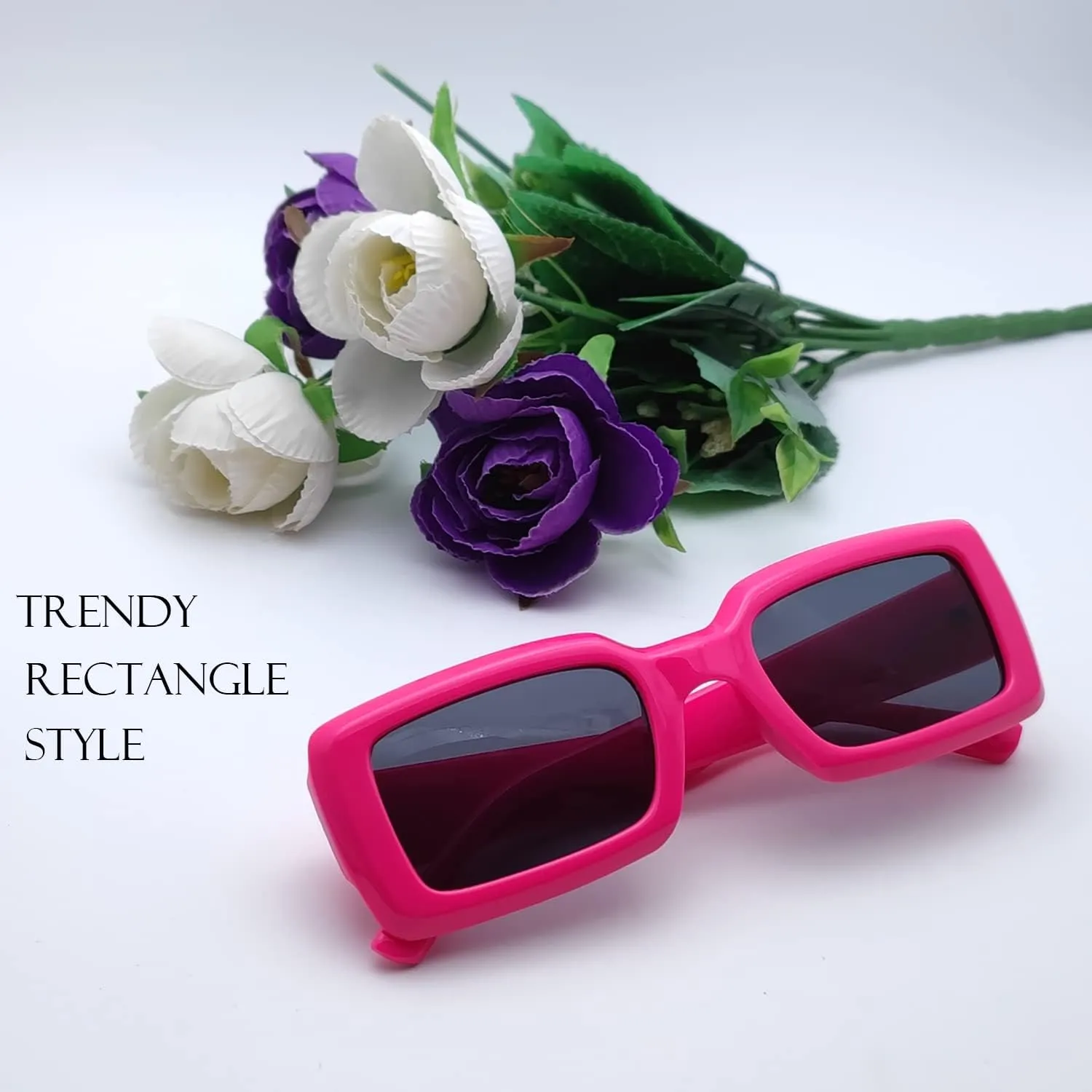 Trendy Rectangle Sunglasses for Women Men Retro 90s Glasses Shades Fashion Cute 2025 Sunglasses