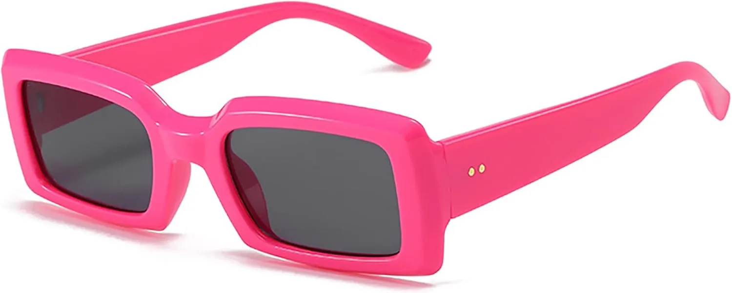 Trendy Rectangle Sunglasses for Women Men Retro 90s Glasses Shades Fashion Cute 2025 Sunglasses
