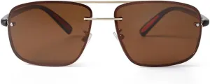 Ultra Lightweight Polarized Square Aviator Sunglasses for Men Women Trendy Fashion Double Bridge Pilot Sun Glasses