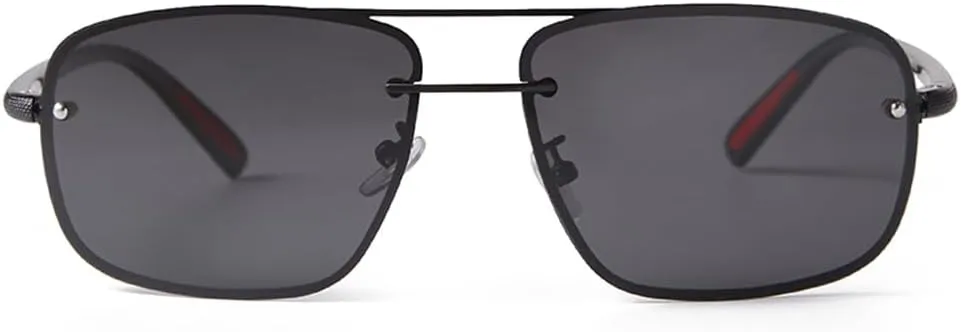 Ultra Lightweight Polarized Square Aviator Sunglasses for Men Women Trendy Fashion Double Bridge Pilot Sun Glasses