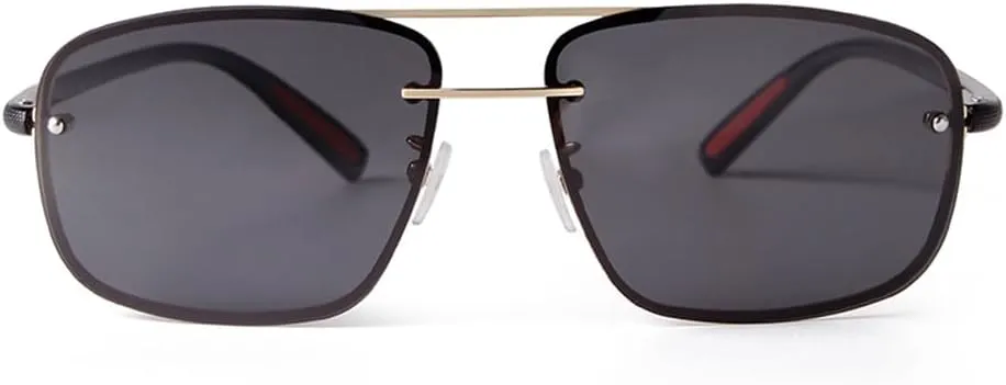 Ultra Lightweight Polarized Square Aviator Sunglasses for Men Women Trendy Fashion Double Bridge Pilot Sun Glasses