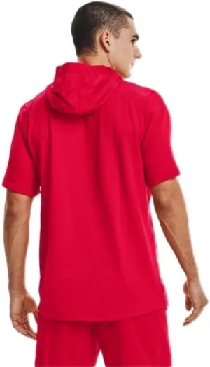 Under Armour Mens Command Short Sleeve Hoodie M Red-white