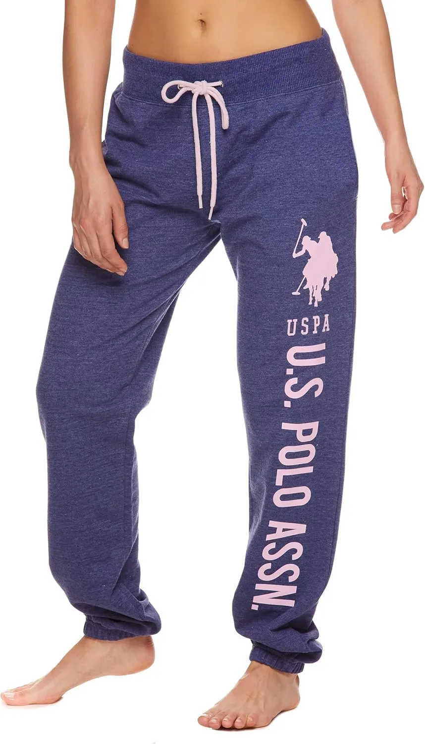U.S. Polo Assn. Womens Sweatpants - Women Joggers Sweats with Logo Print - French Terry Poly-Cotton
