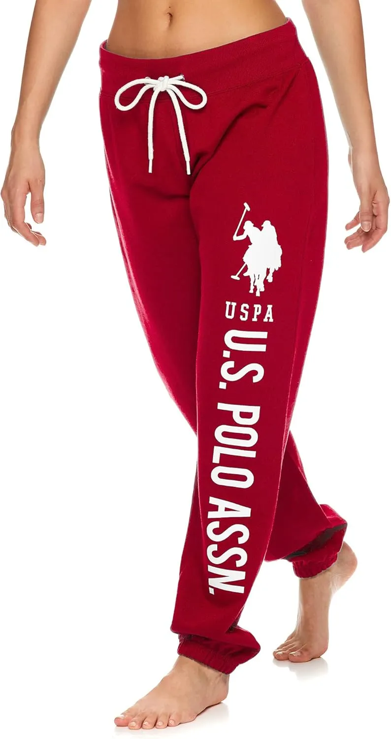 U.S. Polo Assn. Womens Sweatpants - Women Joggers Sweats with Logo Print - French Terry Poly-Cotton