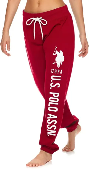 U.S. Polo Assn. Womens Sweatpants - Women Joggers Sweats with Logo Print - French Terry Poly-Cotton