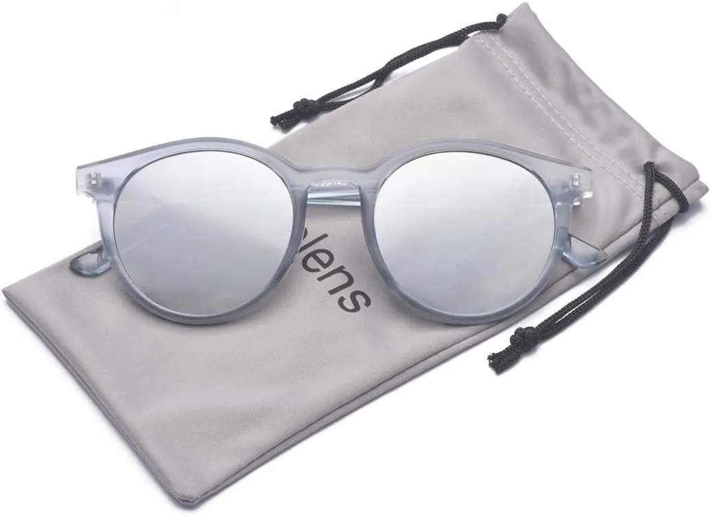 Vintage Polarized Horn Rimmed Round Circle Sunglasses UV400 Protection