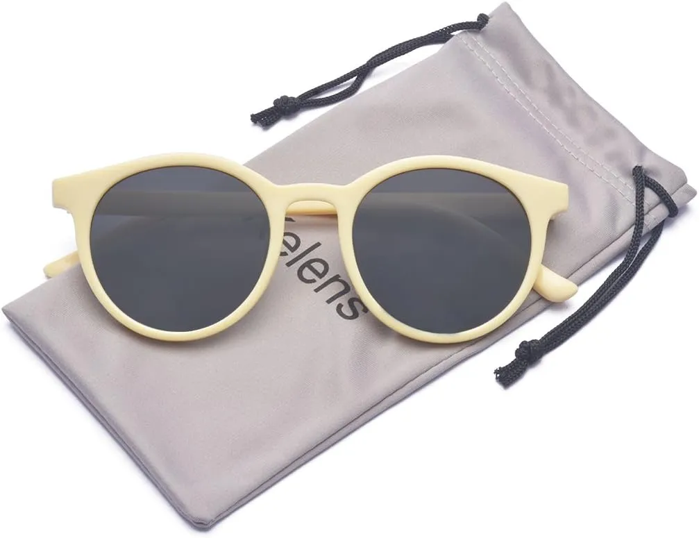 Vintage Polarized Horn Rimmed Round Circle Sunglasses UV400 Protection