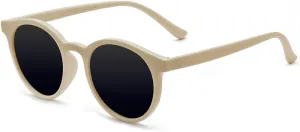 Vintage Polarized Horn Rimmed Round Circle Sunglasses UV400 Protection
