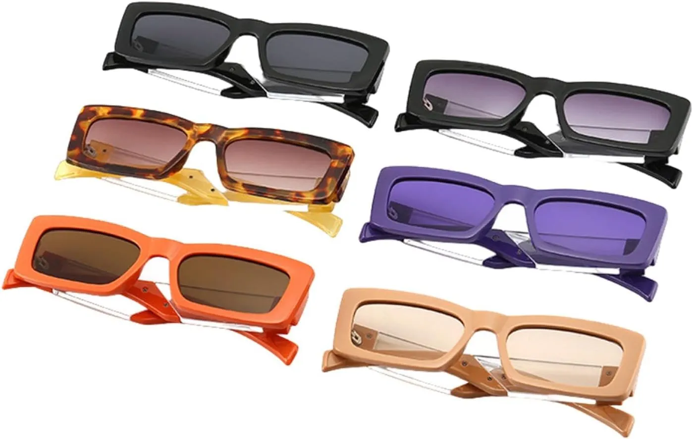 Vintage Small Rectangle Gradient Sunglasses Women Fashion Purple Frame Glasses Female Elegant Shades