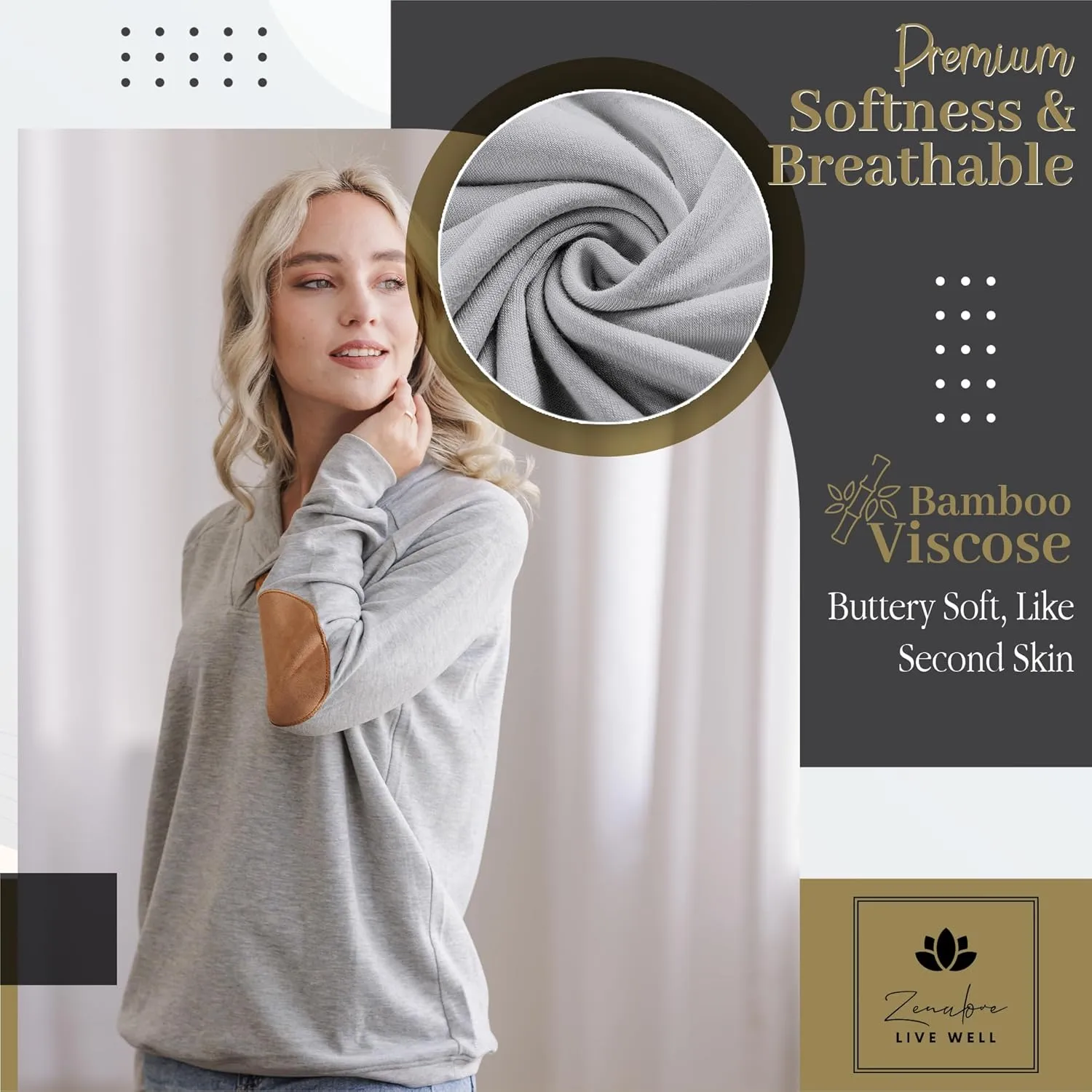 Viscose Shawl Collared Sweaters for Women Dressy Sweatshirts for Women Raglan Elbow Patch Pullover Oversized Sweater