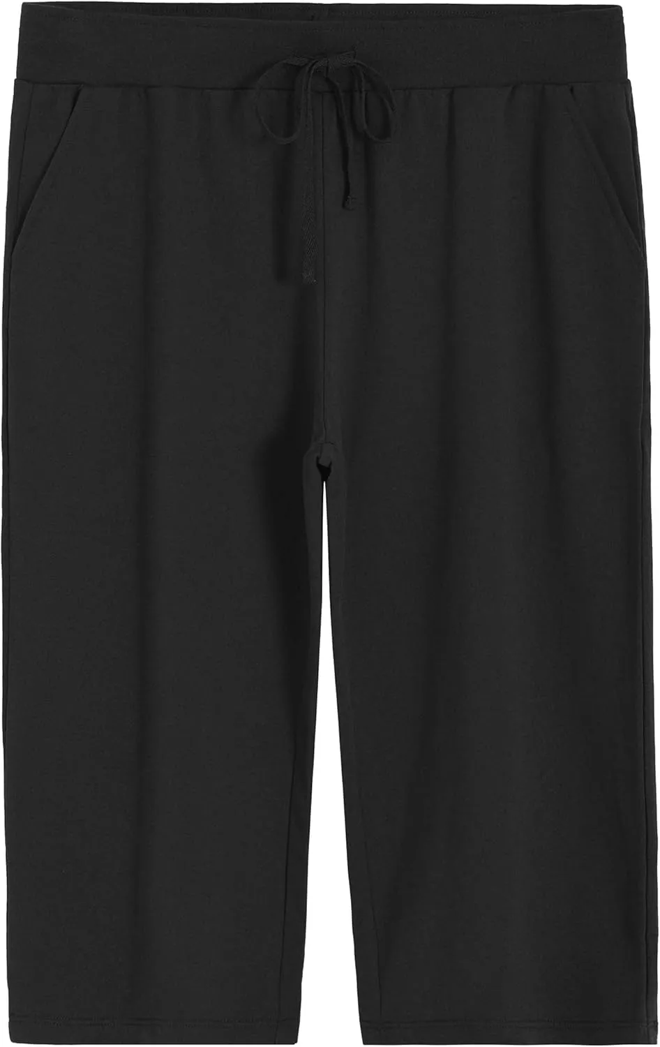 Weintee Women's Plus Size Cotton Capris with Pockets