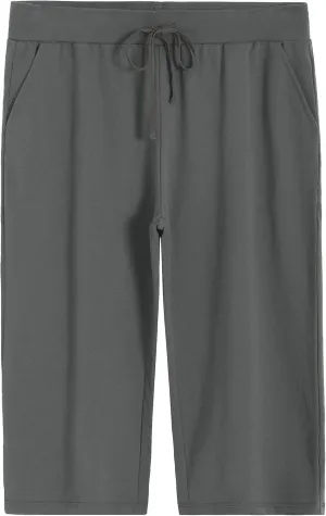 Weintee Women's Plus Size Cotton Capris with Pockets