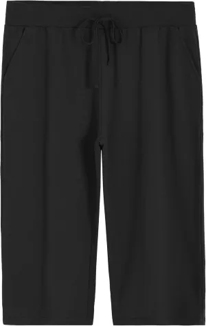 Weintee Women's Plus Size Cotton Capris with Pockets