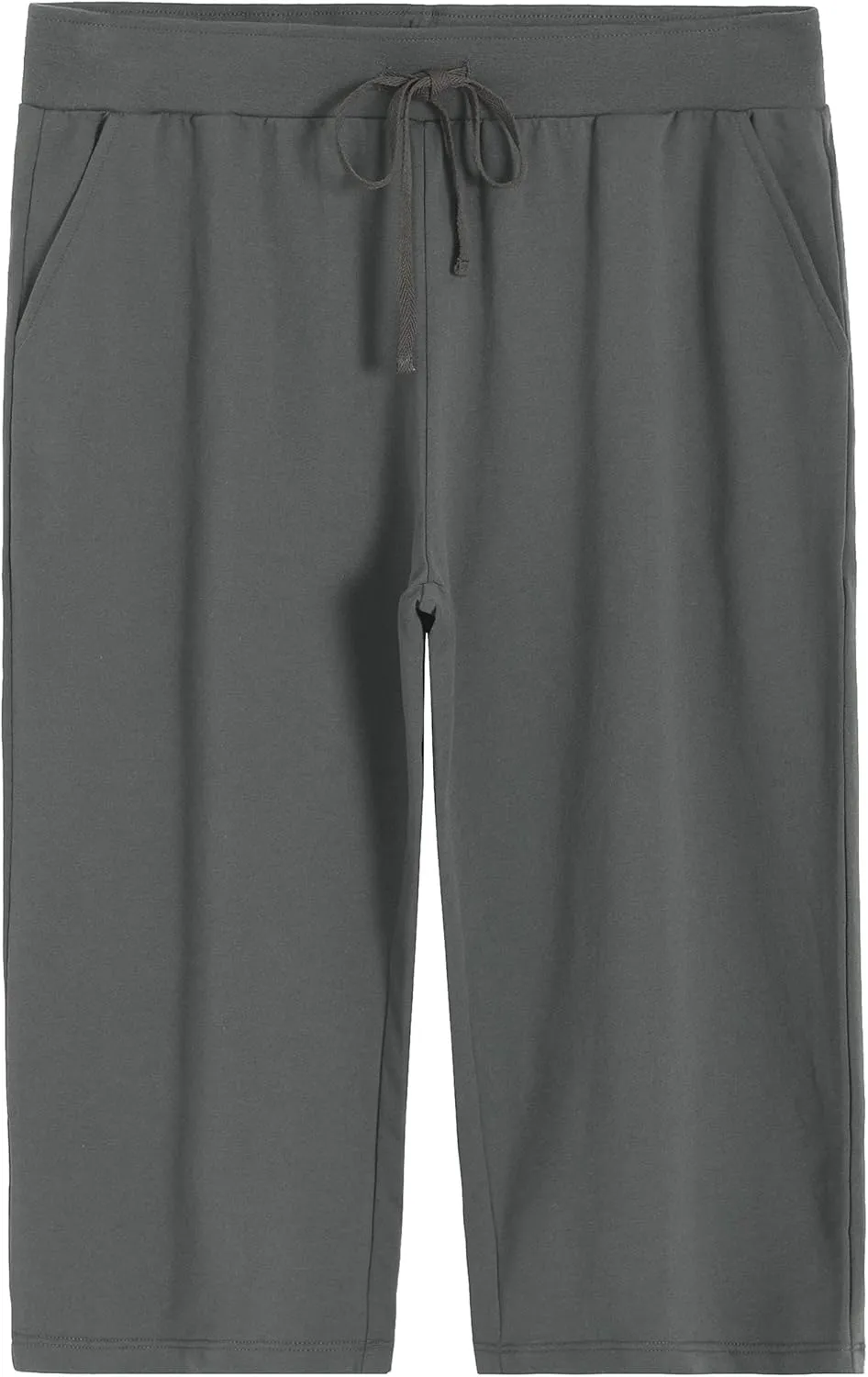 Weintee Women's Plus Size Cotton Capris with Pockets