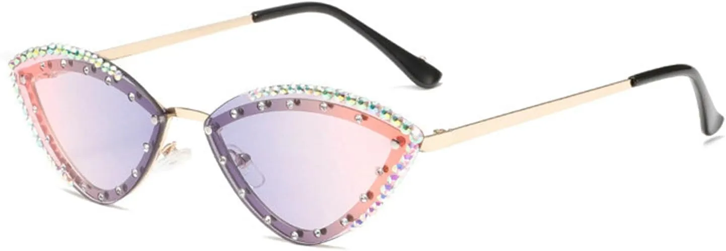 willochra Luxury Rhinestone Bling Diamond Fashion Cat Eye Sunglasse Women 2024 Vintage Sun Glasses Gradiend Pink Shades F25