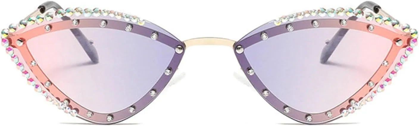 willochra Luxury Rhinestone Bling Diamond Fashion Cat Eye Sunglasse Women 2024 Vintage Sun Glasses Gradiend Pink Shades F25
