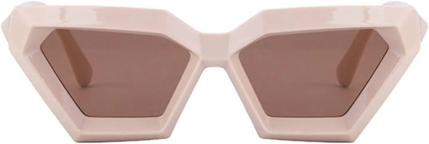 willochra Vintage Polygon Cat Eye Sunglasses Women Fashion Shades UV400 Men Trending Leopard Gradient Sun Glasses