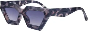willochra Vintage Polygon Cat Eye Sunglasses Women Fashion Shades UV400 Men Trending Leopard Gradient Sun Glasses