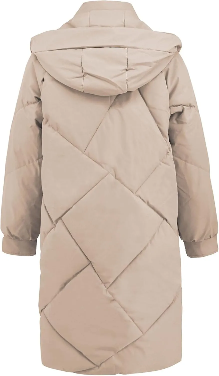 Winter Coats for Women 2024 Hooded Quilted Puffer Jackets Casual Warm Padded Coat Trendy Down Outerwear with Pockets