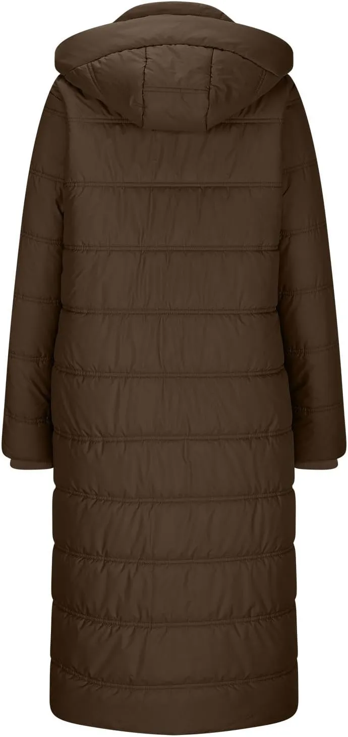 Winter Coats for Women Long Puffer Jackets Thicken Parka Warm Quilted Jacket Padded Coat Outwear with Removable Hood