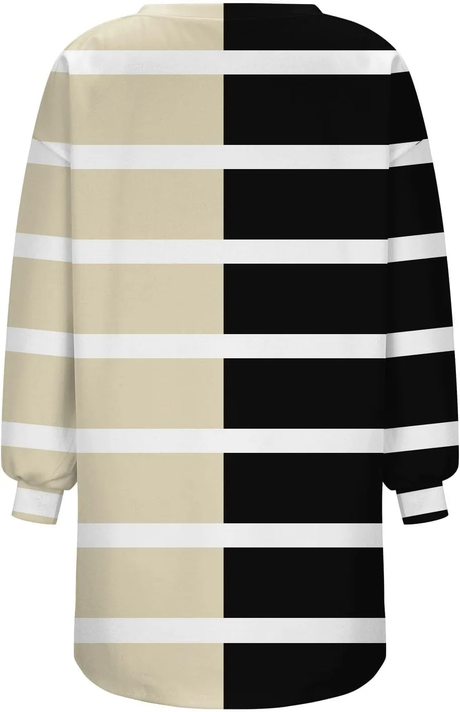 Women Oversized Striped Crewneck Sweatshirt Women's Large Round Neck Sports Oversize Lantern Sleeve Pullover