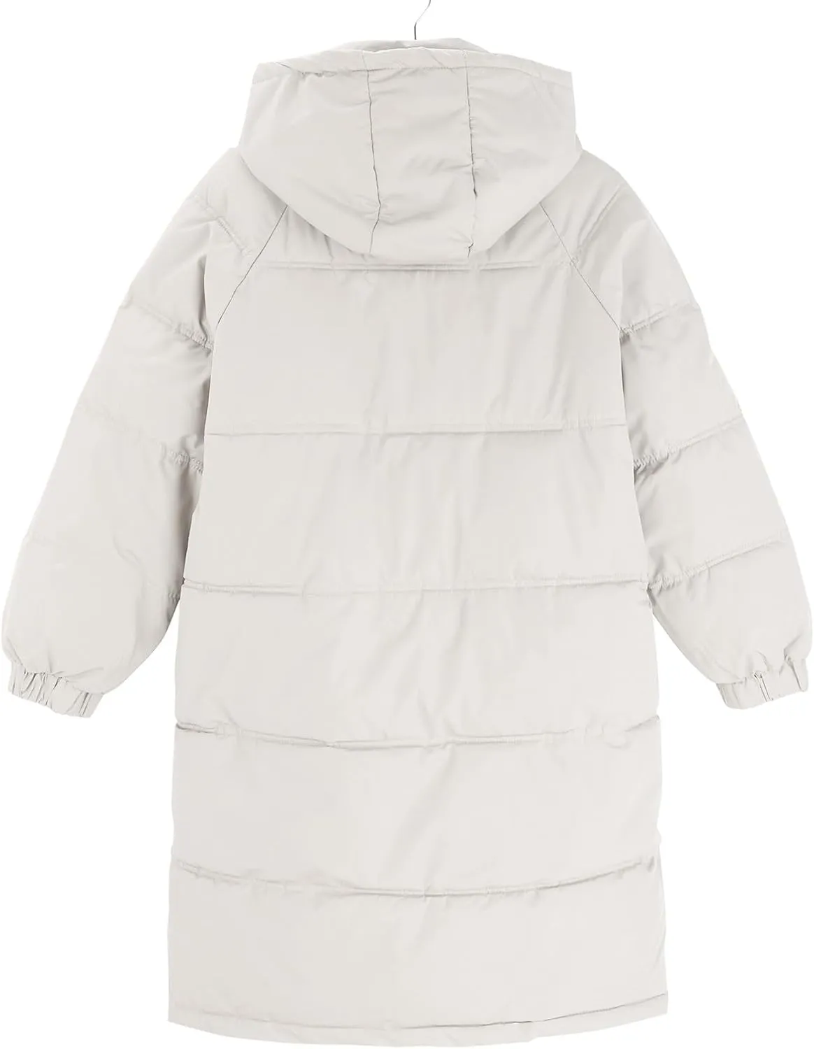 Women Puffer Jacket Cotton Clothes Solid Color Length Loose Jacket Hooded Windproof Comfortable Warm Down Cotton