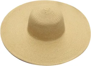 Women Wide Brim Sun Hat Straw Summer Hat Big Floppy Foldable Roll up Cap Beach Sun Hat UPF 50 