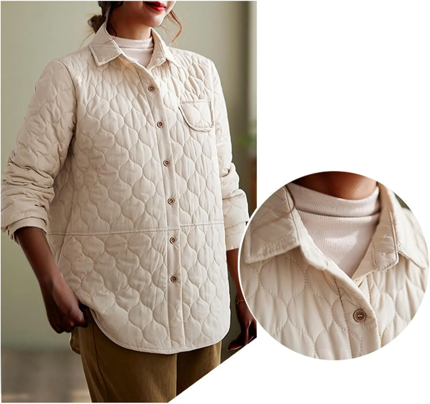 Womens Coats Winter Fashion Full Zip Puffer Jackets Oversized Long Sleeve Packable Down Outwear With Pocket