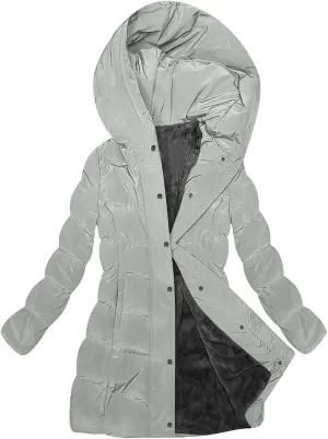 Women's Down Jacket Winter Puffer Jackets Sherpa Fleece Lined Warm Coats Lightweight Hood Outerwear with Pockets