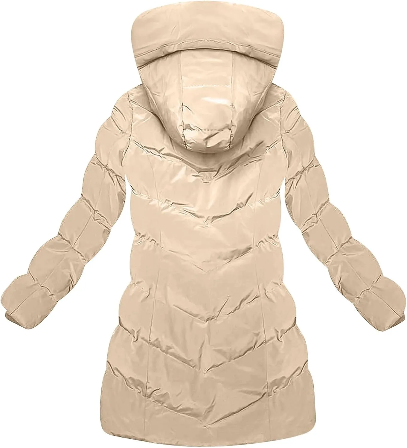 Women's Down Jacket Winter Puffer Jackets Sherpa Fleece Lined Warm Coats Lightweight Hood Outerwear with Pockets