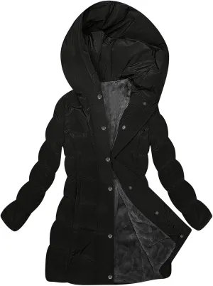 Women's Down Jacket Winter Puffer Jackets Sherpa Fleece Lined Warm Coats Lightweight Hood Outerwear with Pockets